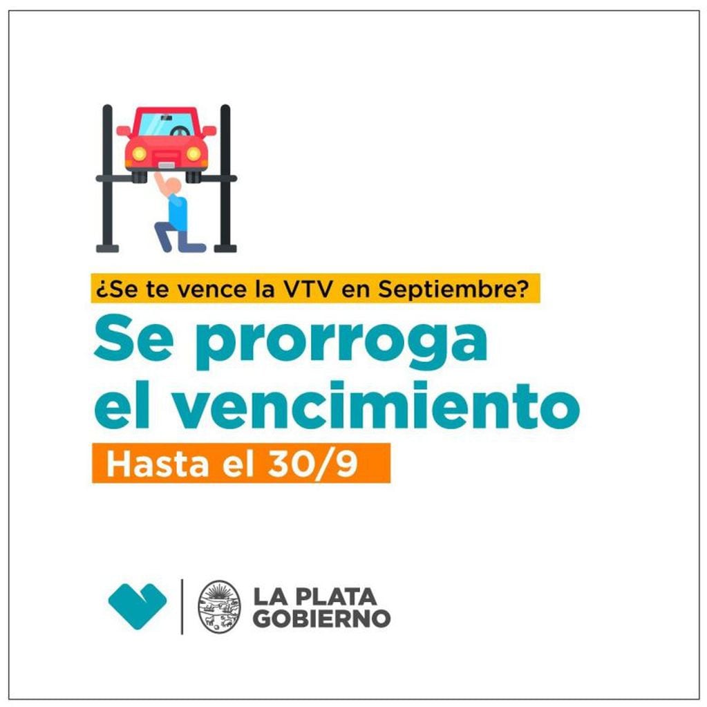 Se prorroga el vencimiento de la VTV hasta el 30 de septiembre (Municipalidad de La Plata)