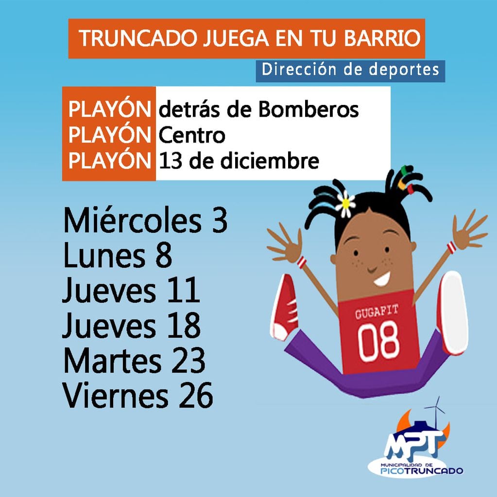 El área de deportes de Pico Truncado puso en marcha el programa recreativos para los chicos de la ciudad