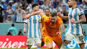 Weghorst y su festejo del empate ante Argentina