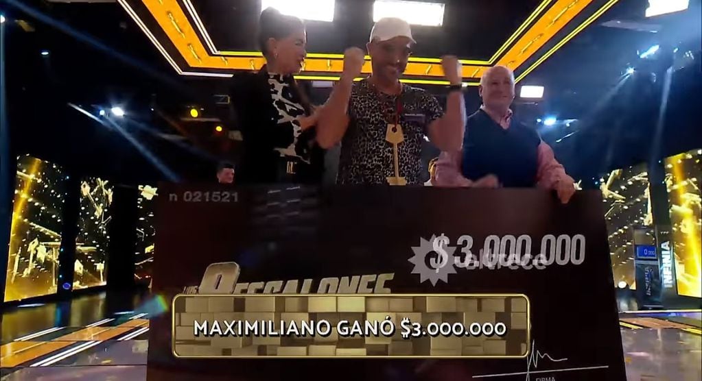Maximiliano ganó tres millones de pesos.