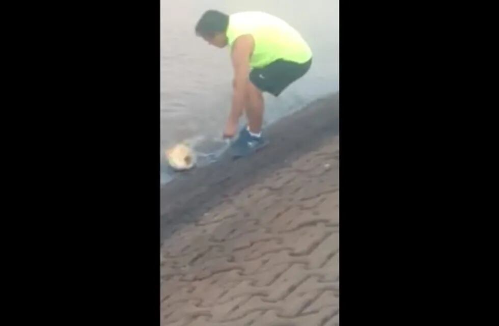 Pescador fallido en Misiones. (Captura de pantalla)