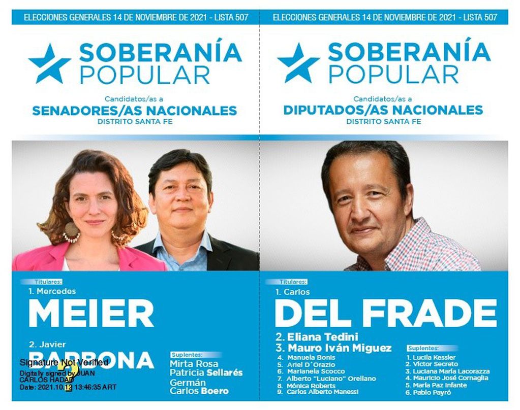 Las boletas para las elecciones 2021 en Santa Fe