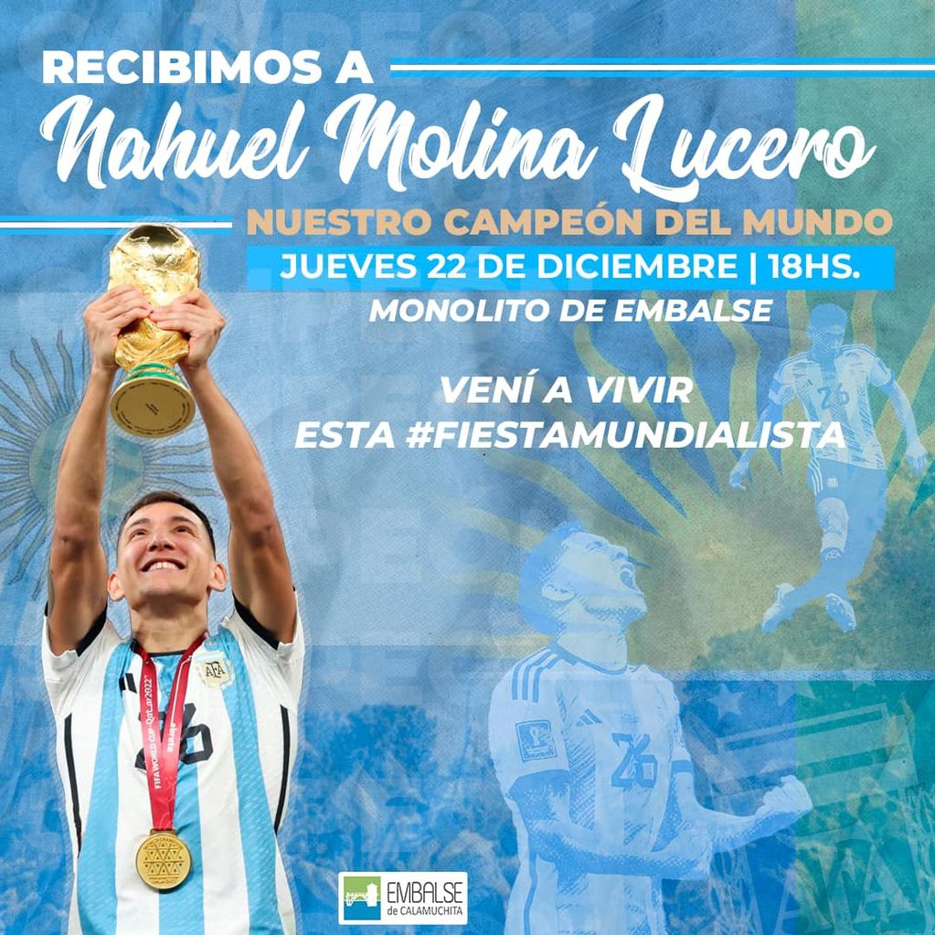 El próximo jueves 22 de diciembre será el recibimiento de Nahuel Molina.