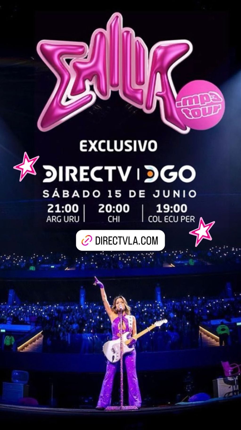 El show de Emilia Mernes en el Movistar Arena se podrá revivir por DGO