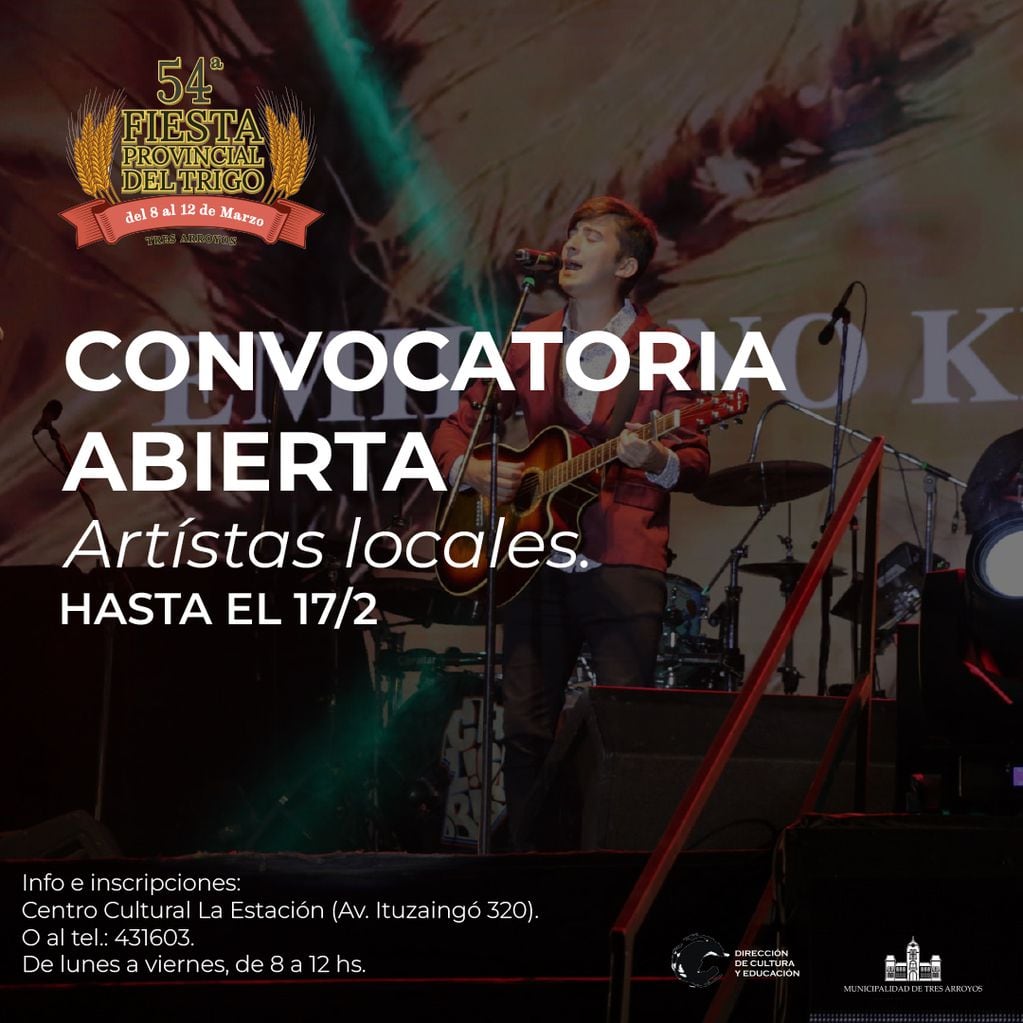 54º Fiesta Provincial del Trigo de Tres Arroyos: convocatoria abierta a músicos y bailarines