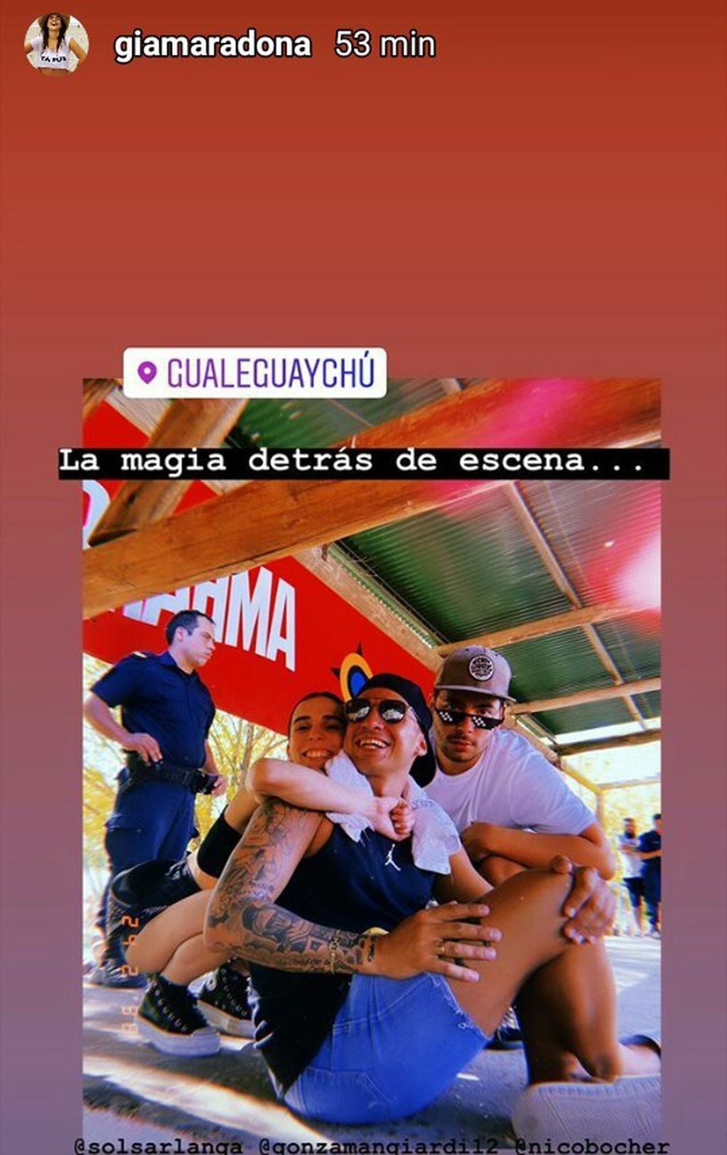 Giannina Maradona en Gualeguaychú
Crédito: Instagram/víaGchú