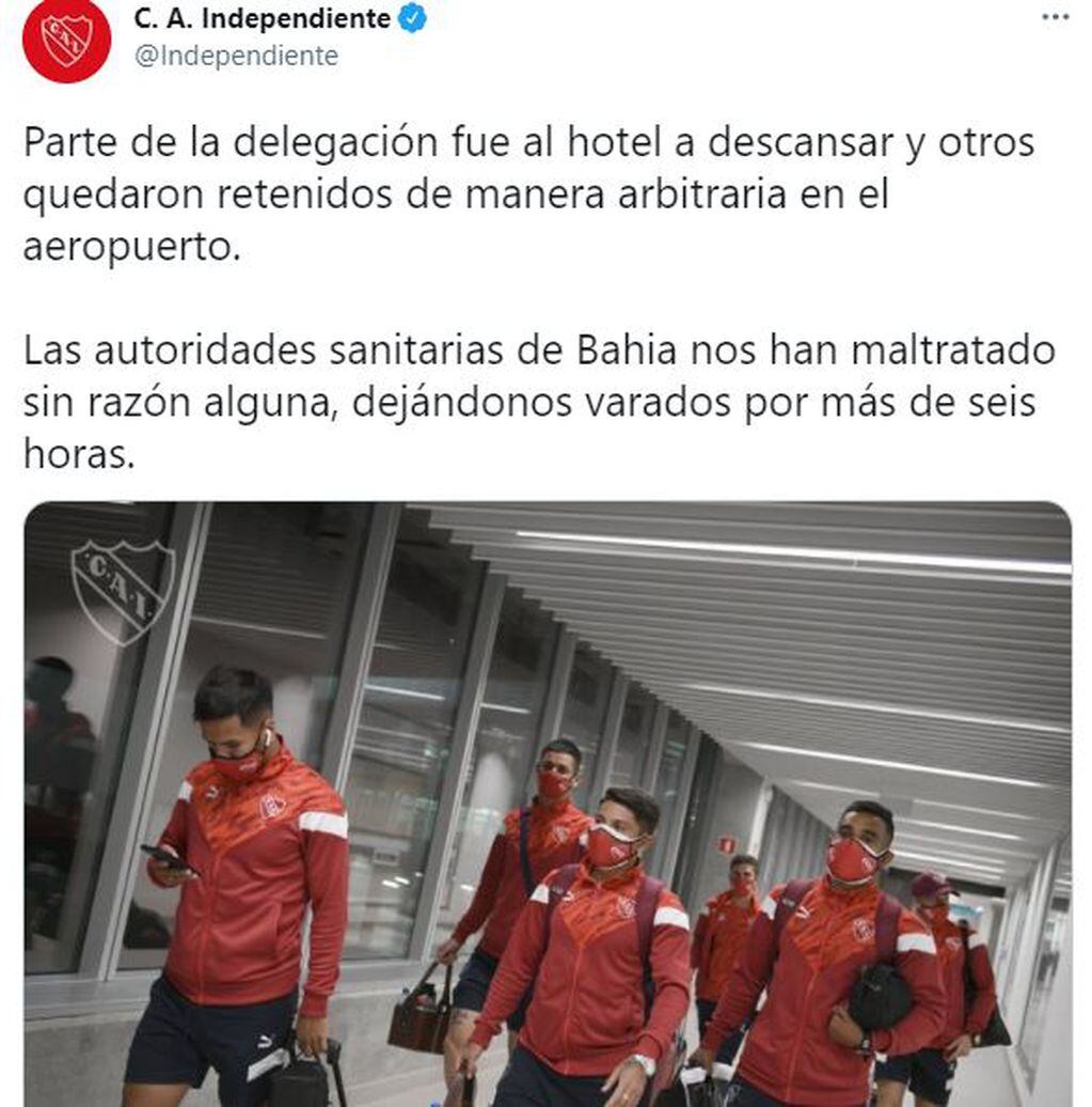 El duro comunicado de Independiente.