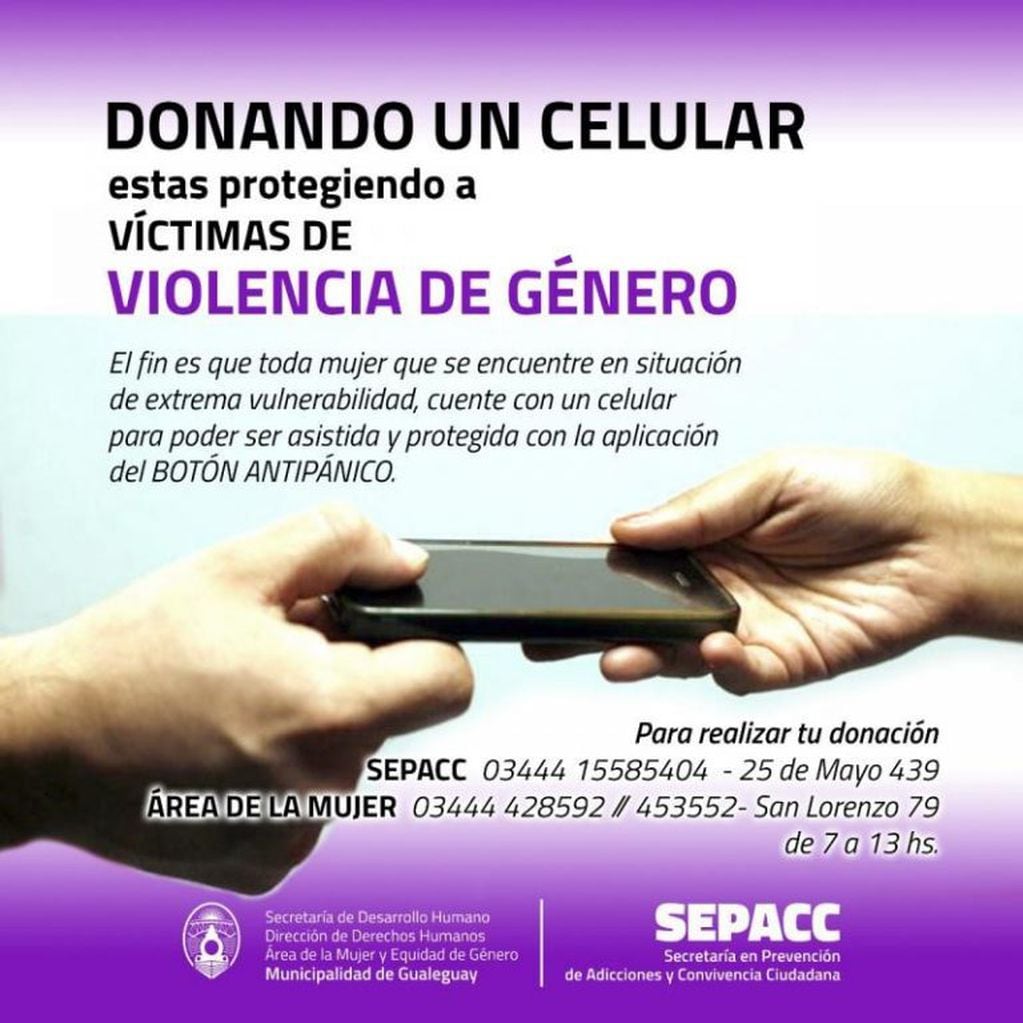 Campaña "DONA Y PROTEGE"
Crédito: Municipio Gualeguay