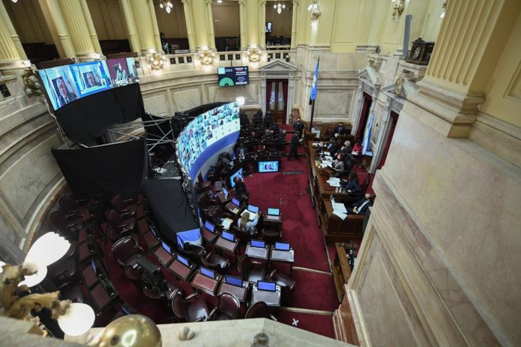 Asi se debatía la sanción de la ley en una sesión pública especial remota del Honorable Senado de la Nación, en Buenos Aires, Argentina; el 23 de Julio de 2020.