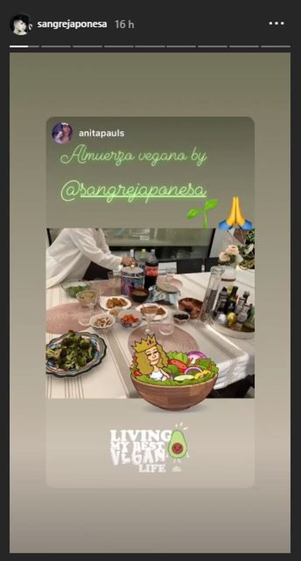 Anita Pauls mostró el almuerzo vegano que preparó la China Suárez