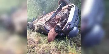 El auto de la mujer luego del accidente / Gentileza: Misiones Online