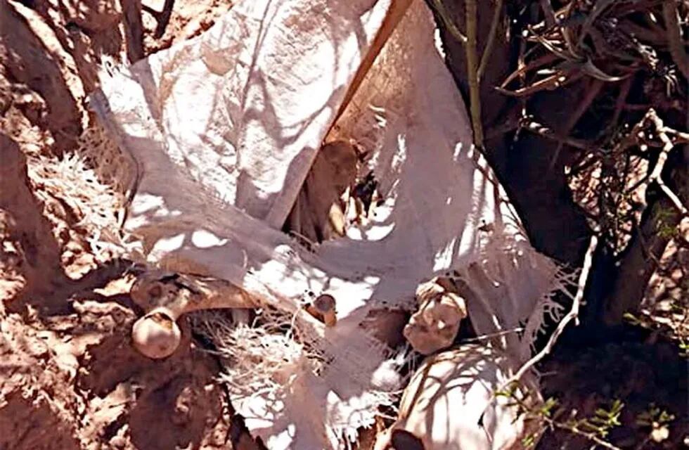 Encontraron restos óseos humanos en una bolsa de arpillera