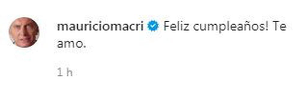 El saludo de Mauricio Macri a Juliana Awada por su cumpleaños. (Instagram/@mauriciomacri)