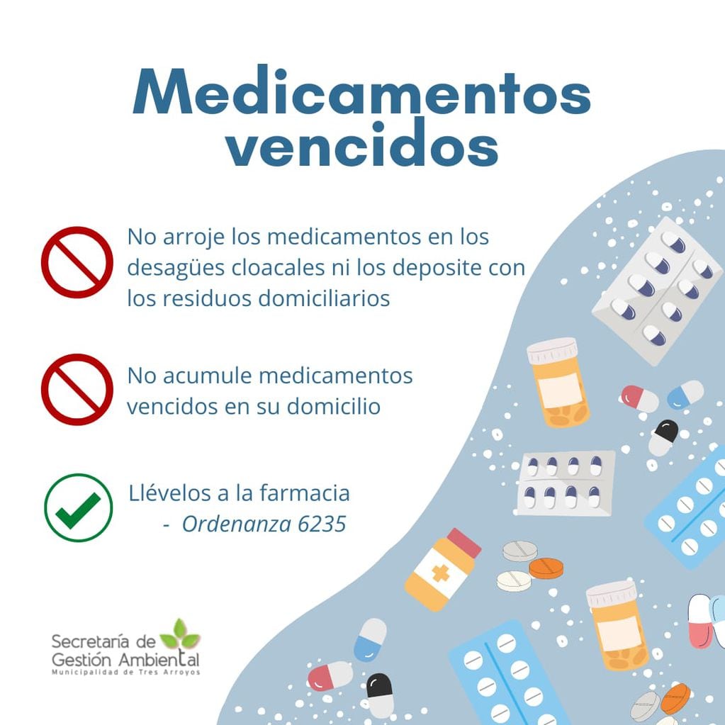 Tres Arroyos: programa de Recolección de Medicamentos Vencidos Domiciliarios