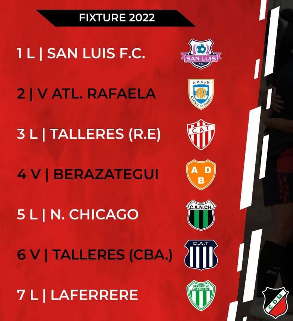 El fixture del Deportivo Maipú