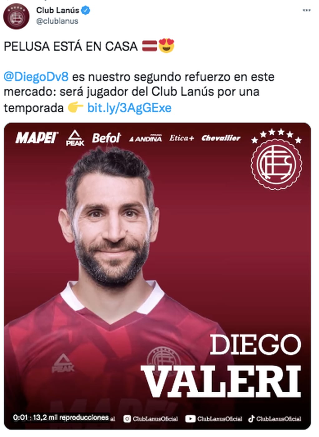 Diego Valeri vuelve a jugar para Lanús.