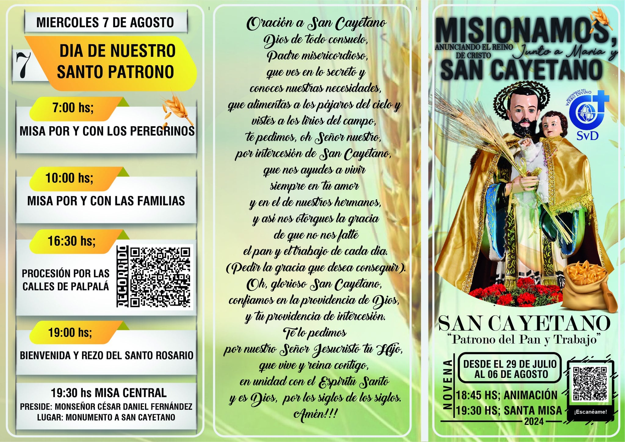 Ya circula en la ciudad de Palpalá la folletería alusiva a las fiestas patronales del 7 de agosto.