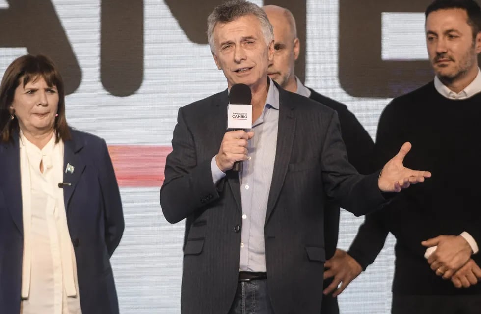 Mauricio Macri en el búnker de JxC.