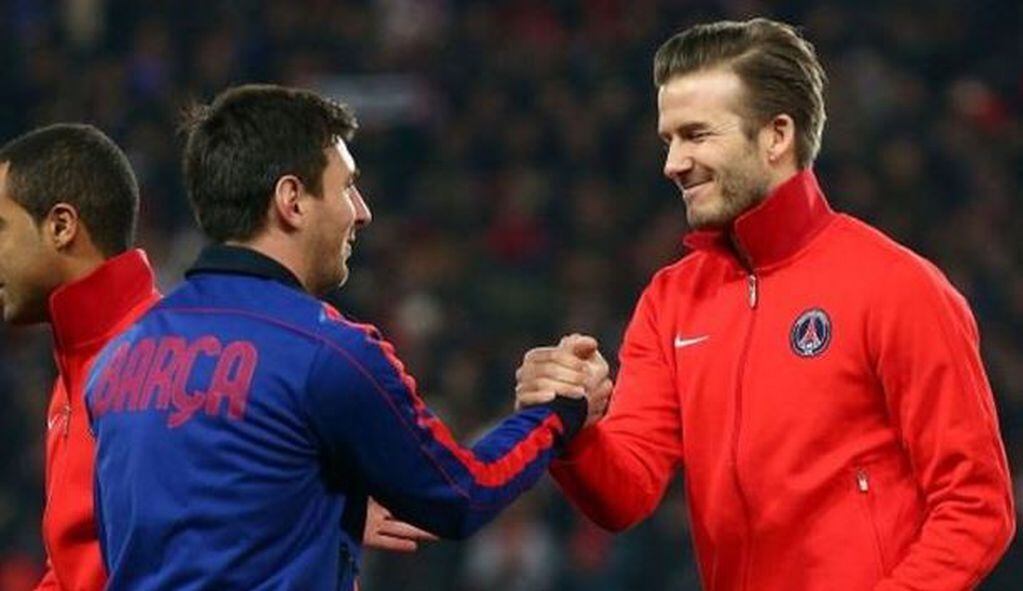 Leo Messi y David Beckham. (TyC Sports)