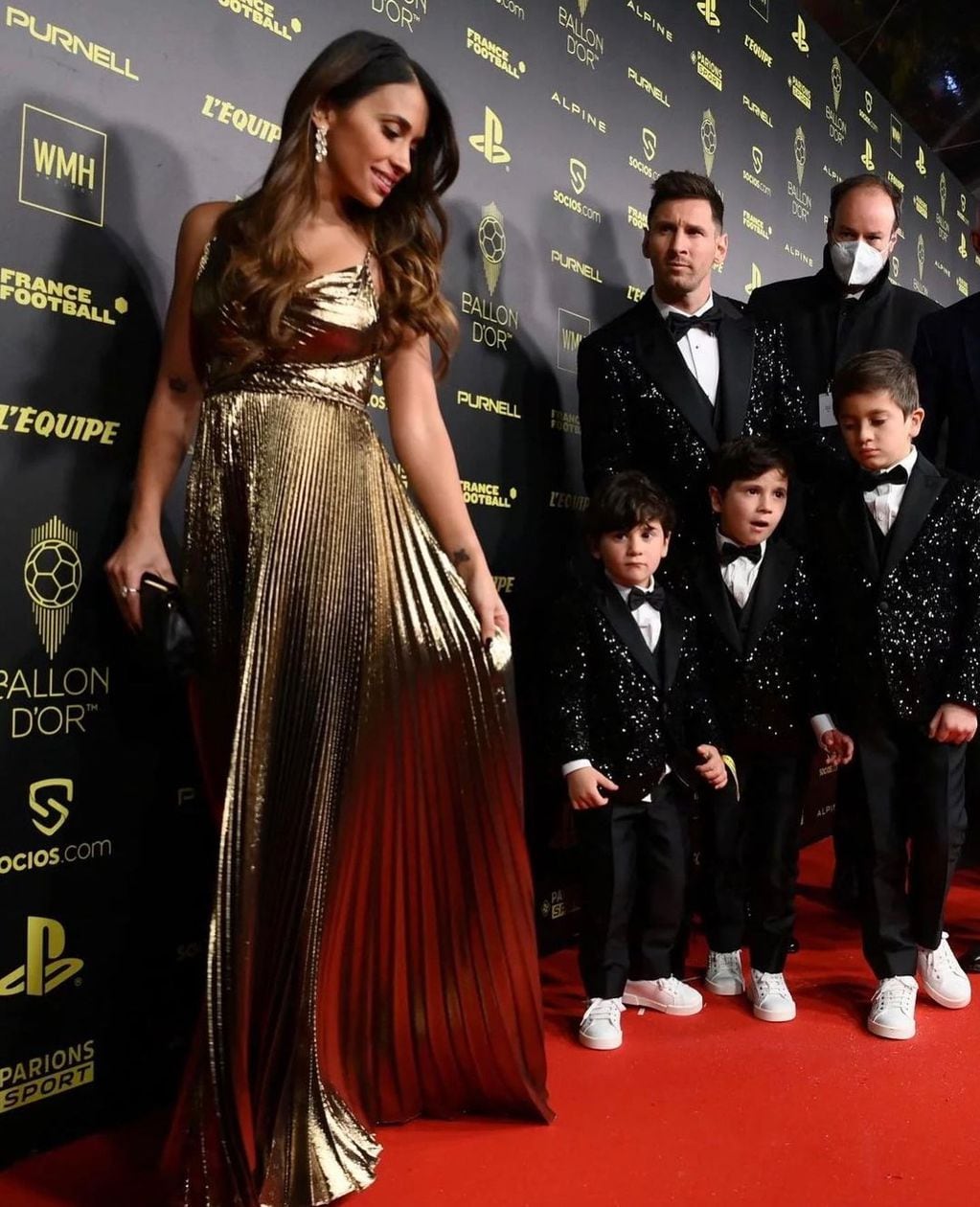 Antonela Roccuzzo celebró el séptimo Balón de Oro junto a Leo Messi.