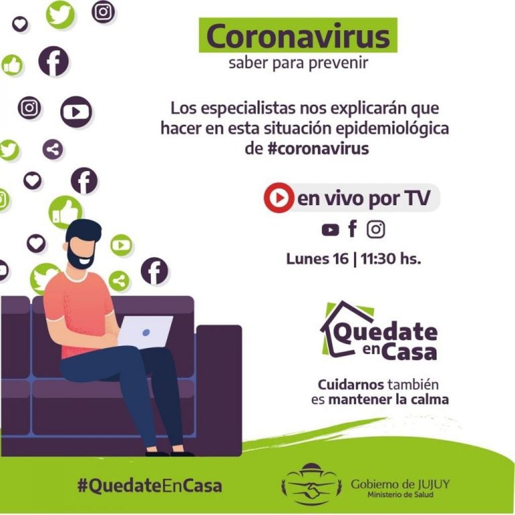 Pieza gráfica que promociona el programa especial "Quedate en casa".