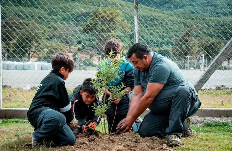 Municipalidad junto con el Club de Educación Fueguina realizó jornada de forestación