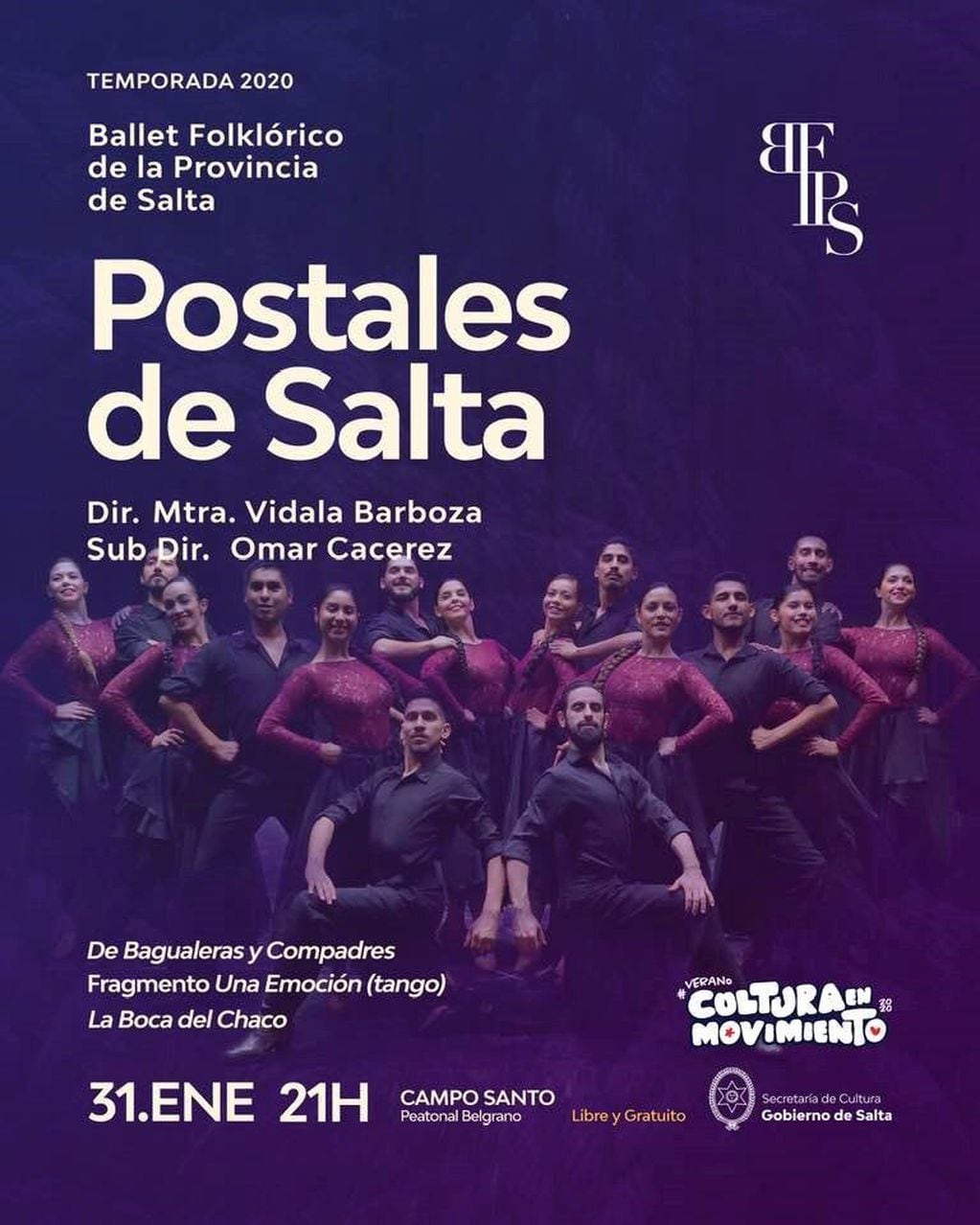 Regresa el Ballet Folklórico de Salta con un espectáculo único en Campo Santo (Facebook Ballet Folklórico de la Provincia de Salta Martín Miguel de Güemes)