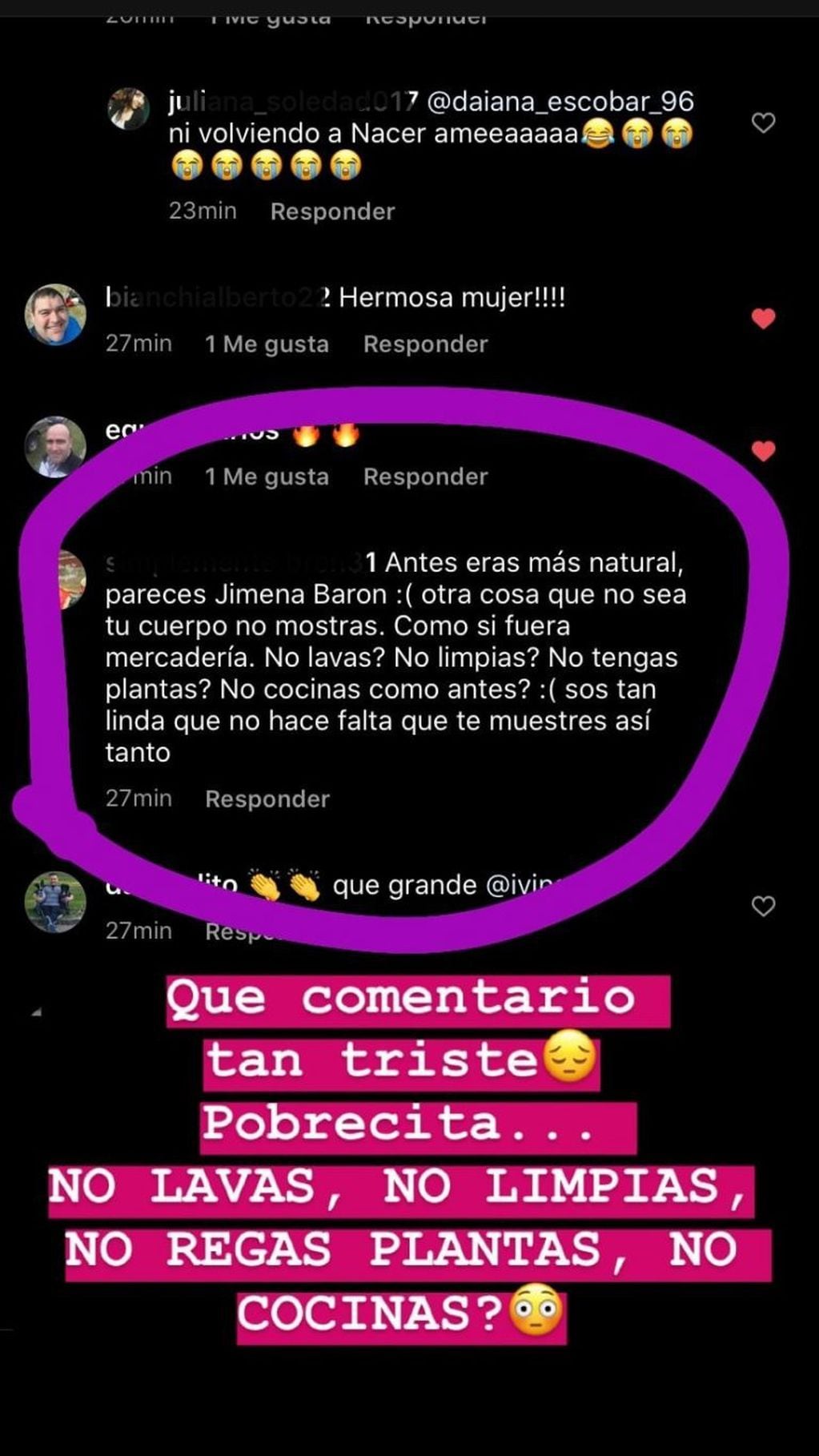 La crítica a Ivana Nadal (Foto:Instagram)