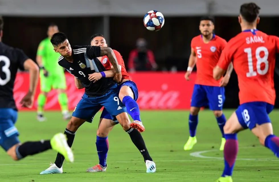 Sin Lionel Messi, Argentina empató 0-0 ante Chile en un amistoso en Estados Unidos. (AFP)
