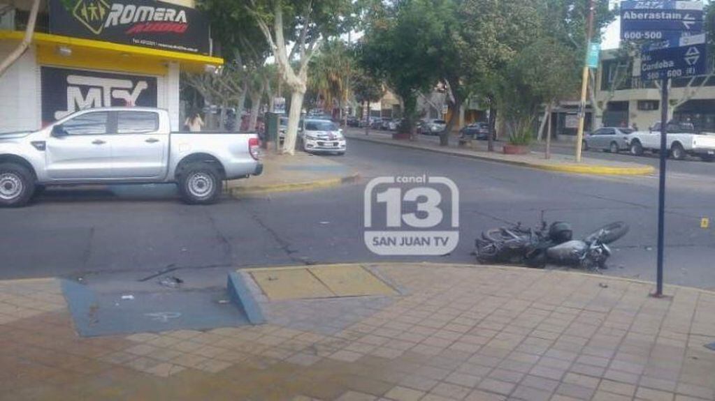 Accidente en pleno centro de San Juan.