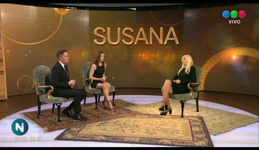 Susana Giménez en su última aparición televisiva en Argentina, en diálogo con Telefe Noticias.