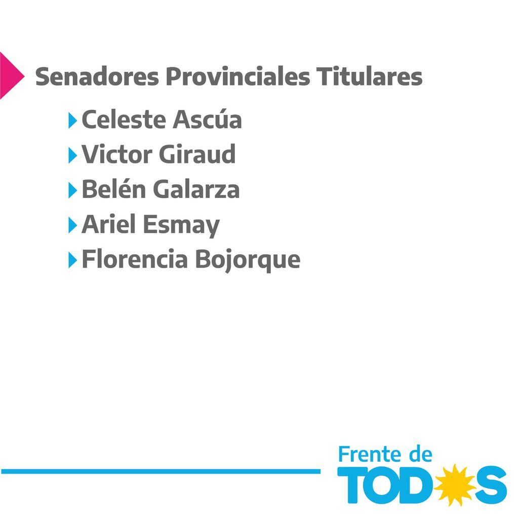 Los candidatos a senadores por el Frente de Todos de Corrientes.