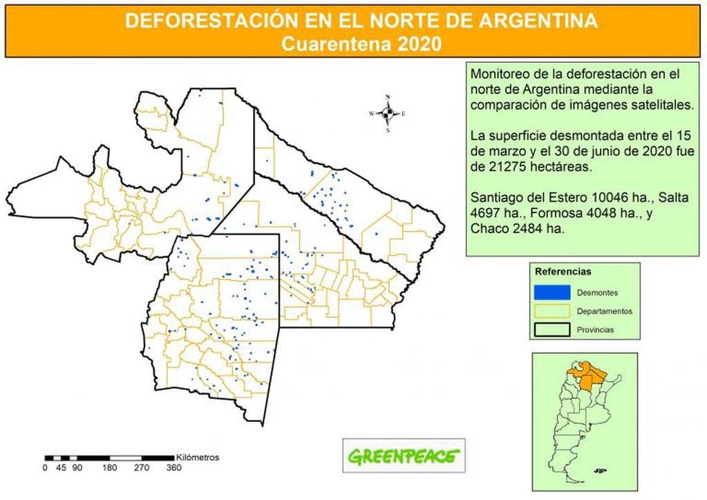 Deforestación en el norte de la Argentina. (crédito: Greenpeace)