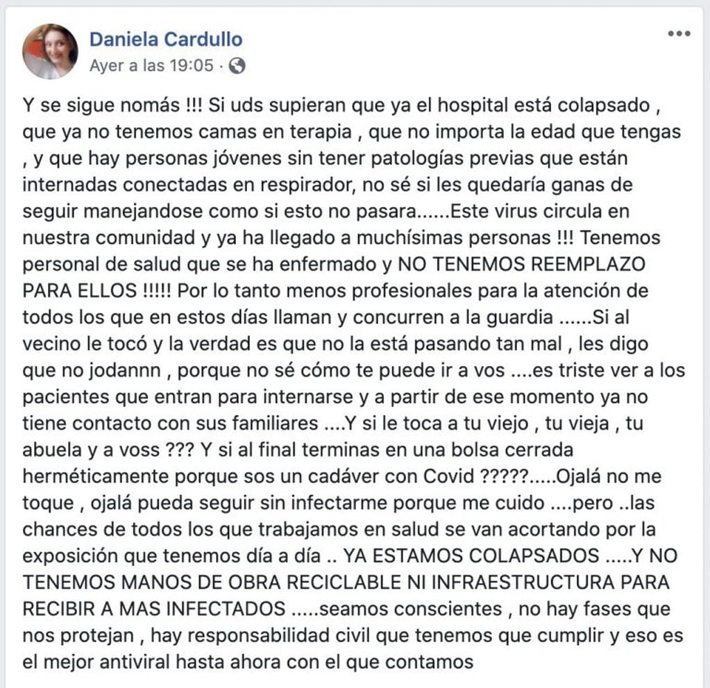 El posteo que se viralizó en las redes. az