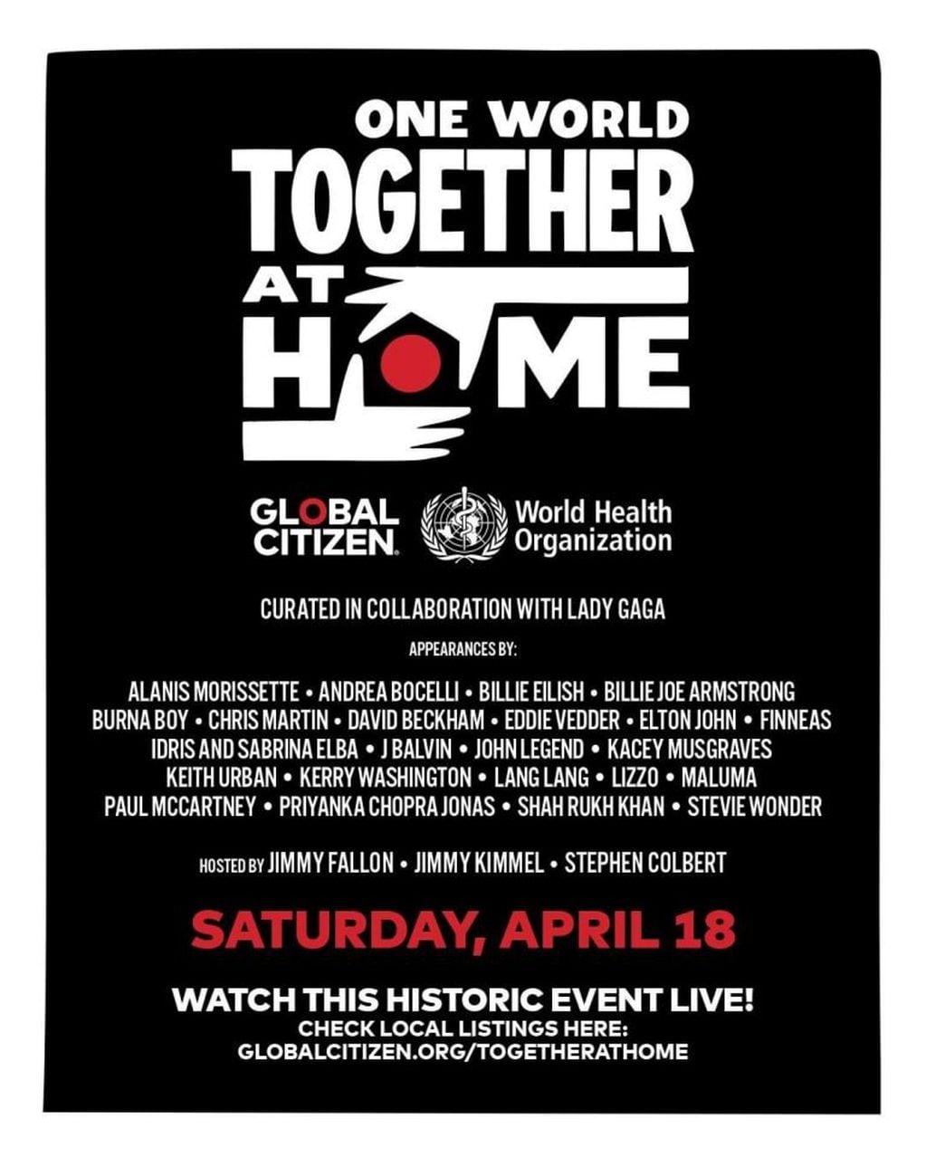 El evento es un esfuerzo en conjunto con el grupo activista Global Citizen (Instagram/@glblctzn)