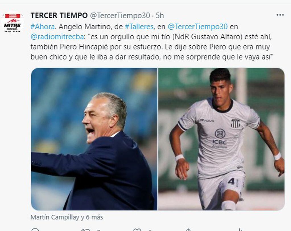 Martino y sus elogios para Piero Hincapié, titular en la Selección que dirige su tío, Gustavo Alfaro.