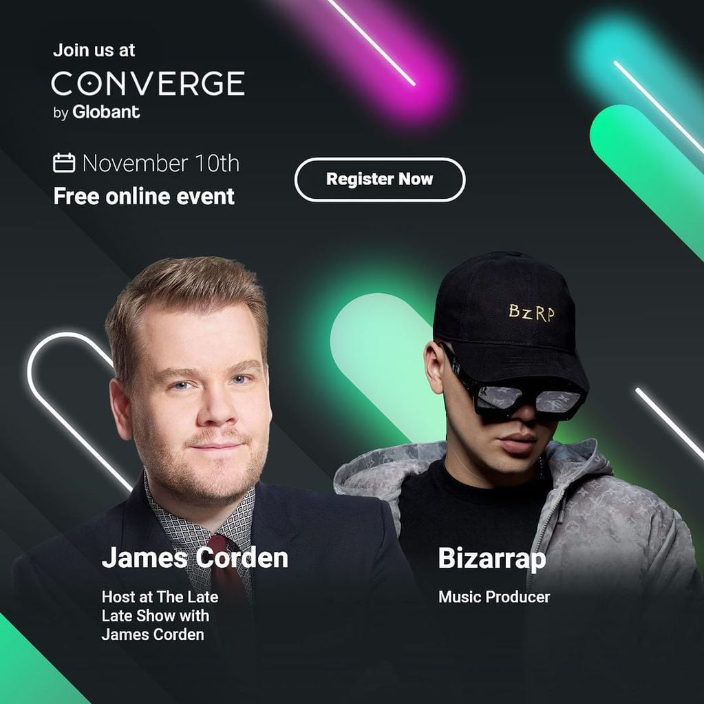 Bizarrap estará en “Globant Converge” con James Corden como presentador.