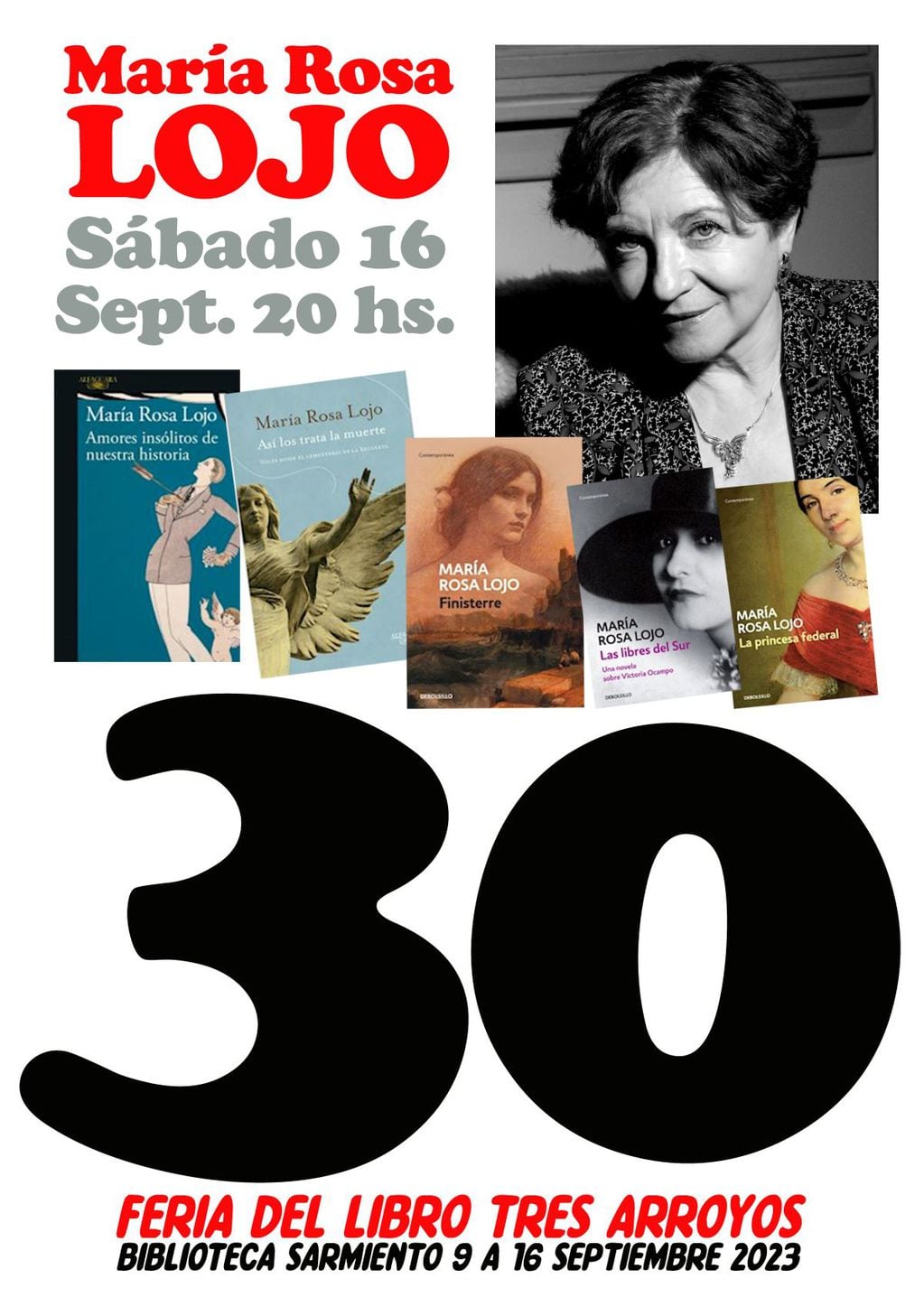 María Rosa Lojo cierra la Feria del Libro de Tres Arroyos