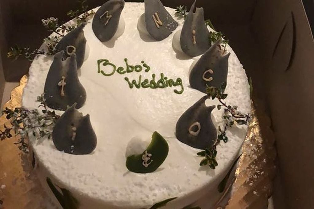 La torta con la que celebró la pareja.
