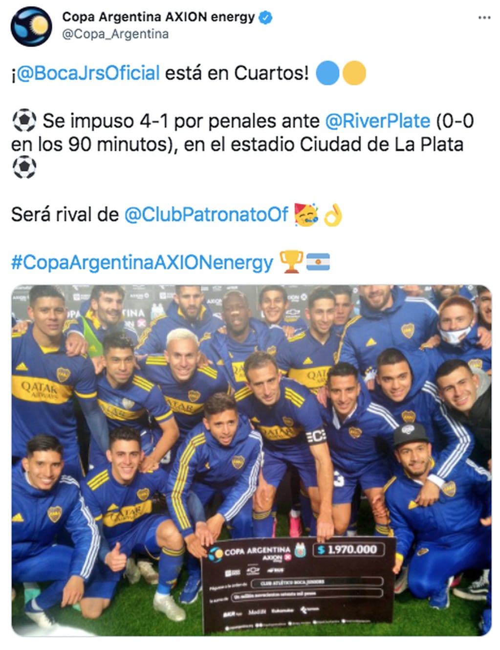 Boca clasificó a cuartos de final de la Copa Argentina.