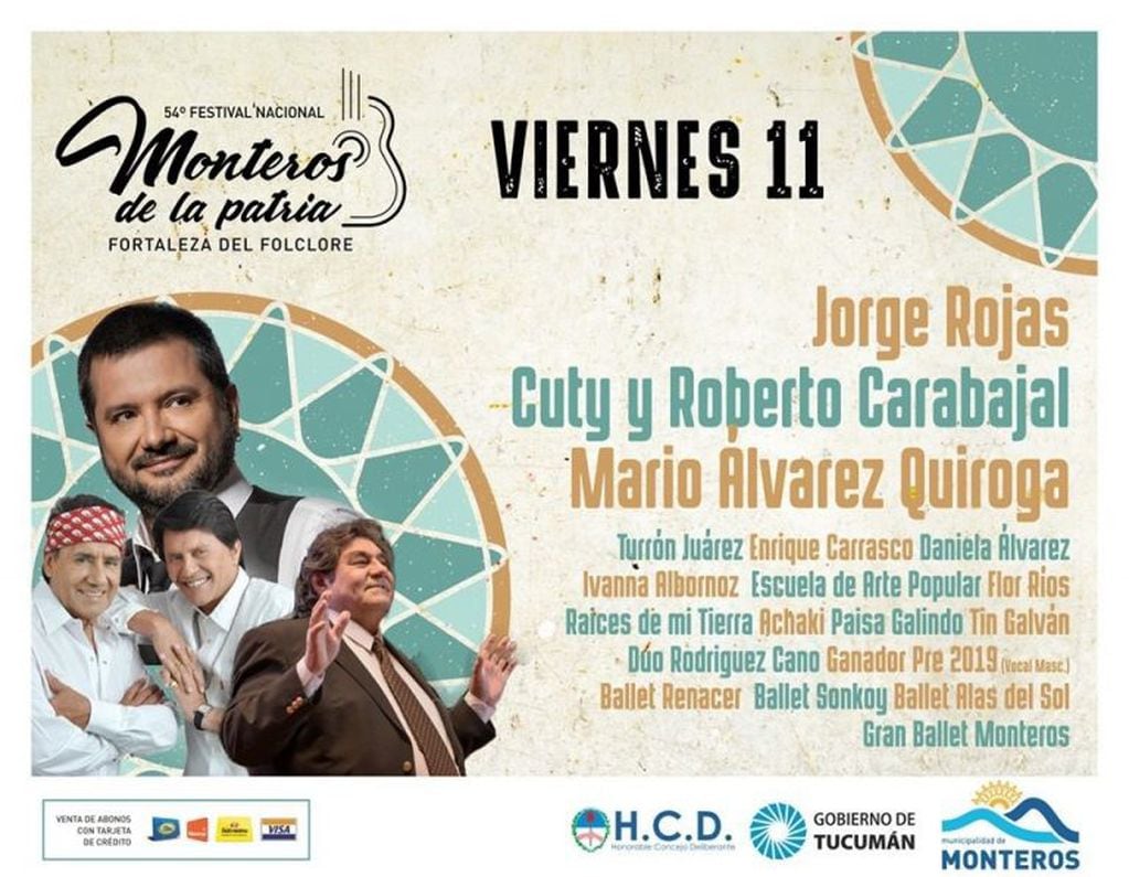 Cartelera de la segunda jornada del festival "Monteros de la Patria 2019".