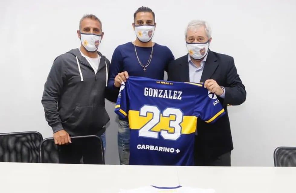 La presentación de Diego González en Boca. (Twitter)