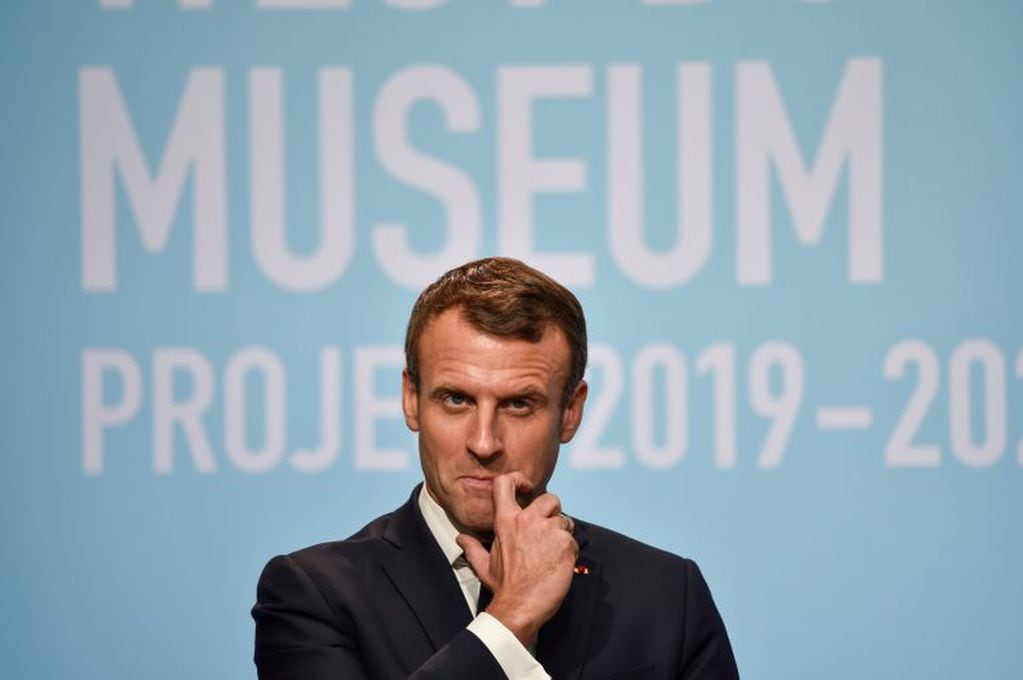 FILE PHOTO: French President Emmanuel Macron reacts during the inauguration of the Centre Pompidou West Bund Museum in Shanghai, China November 5, 2019. Hector Retamal//File Photo