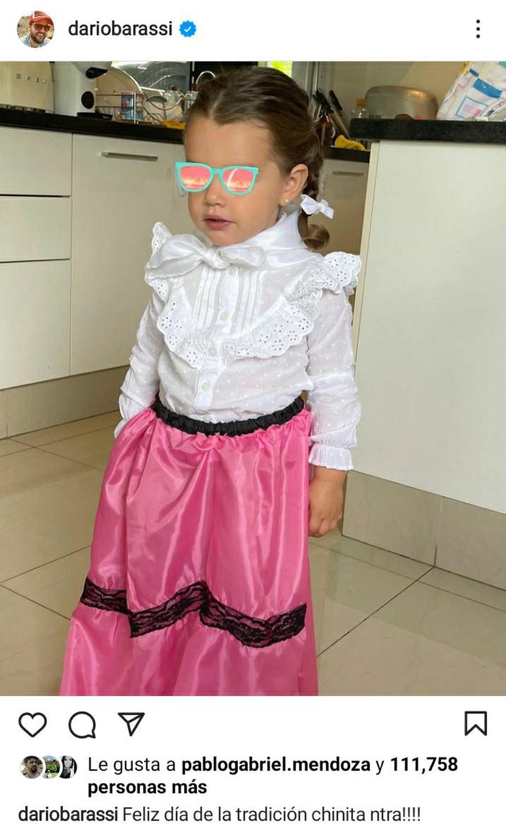 Así festejó Emilia el Día de la Tradición.