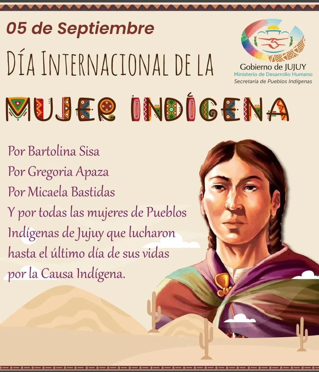 La Secretaría de Pueblos Indígenas de Jujuy evocó con una pieza gráfica el Día Internacional de la Mujer Indígena.