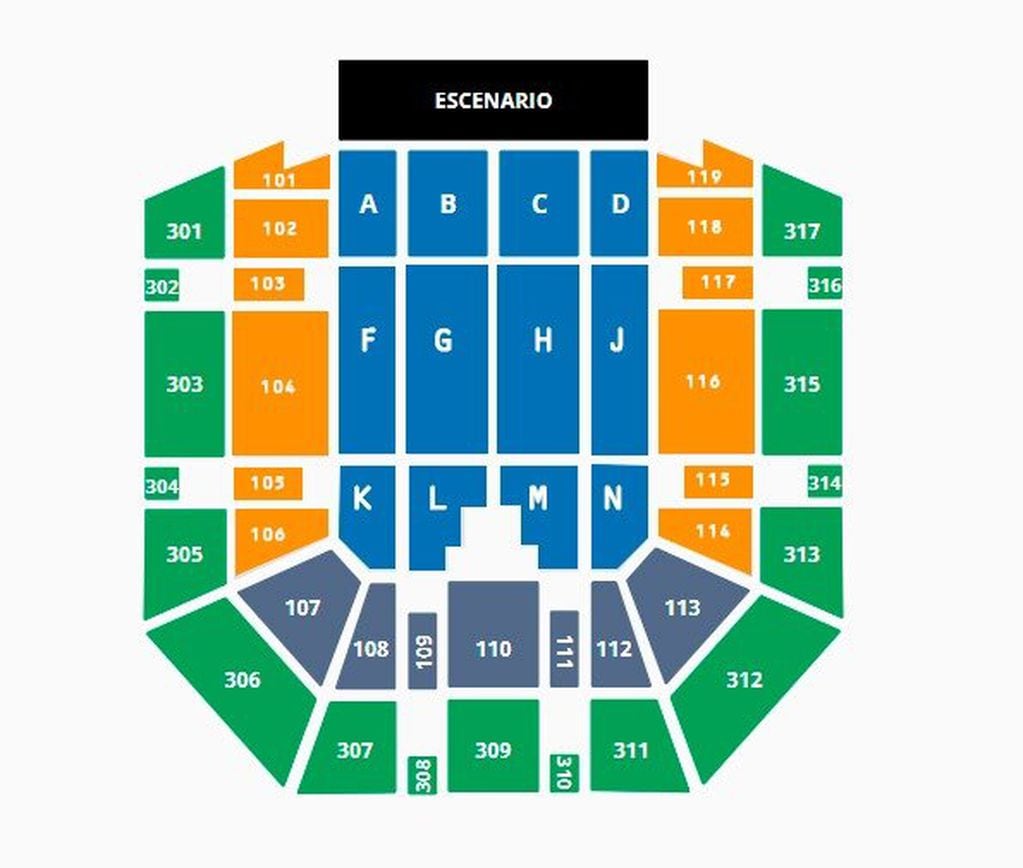 Así es el mapa para ver a Luis Miguel en el Movistar Arena.