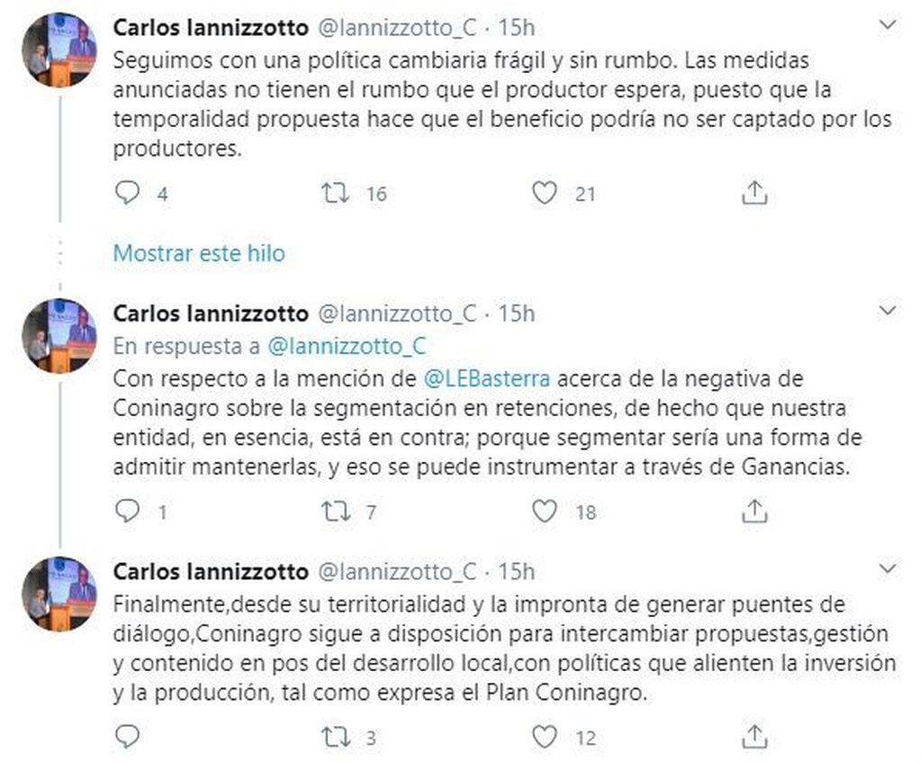 Carlos Iannizzotto. (Twitter)