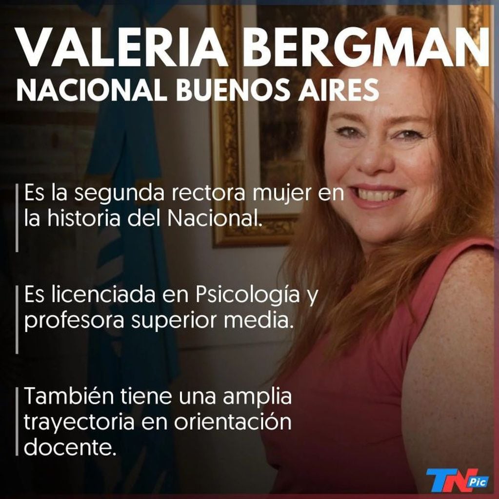Valeria Bergman, la flamante rectora del Colegio Nacional Buenos Aires.