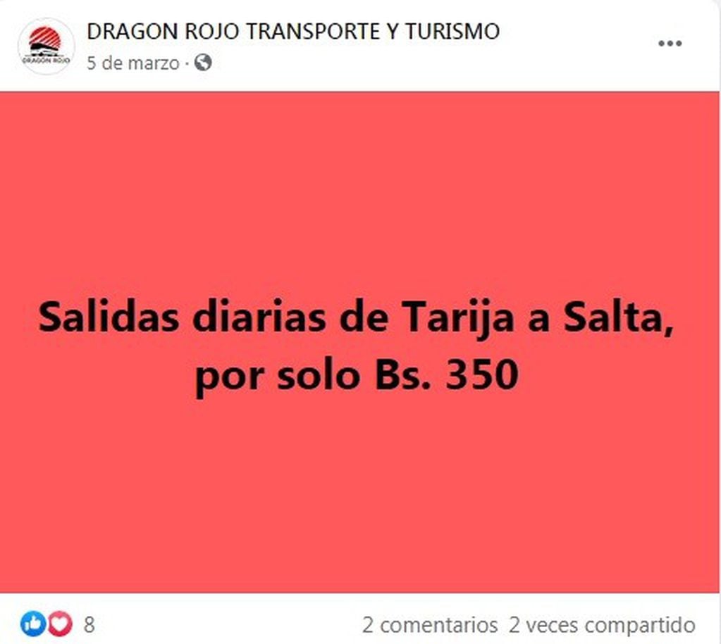 Agencia Dragón Rojo. (Facebook)