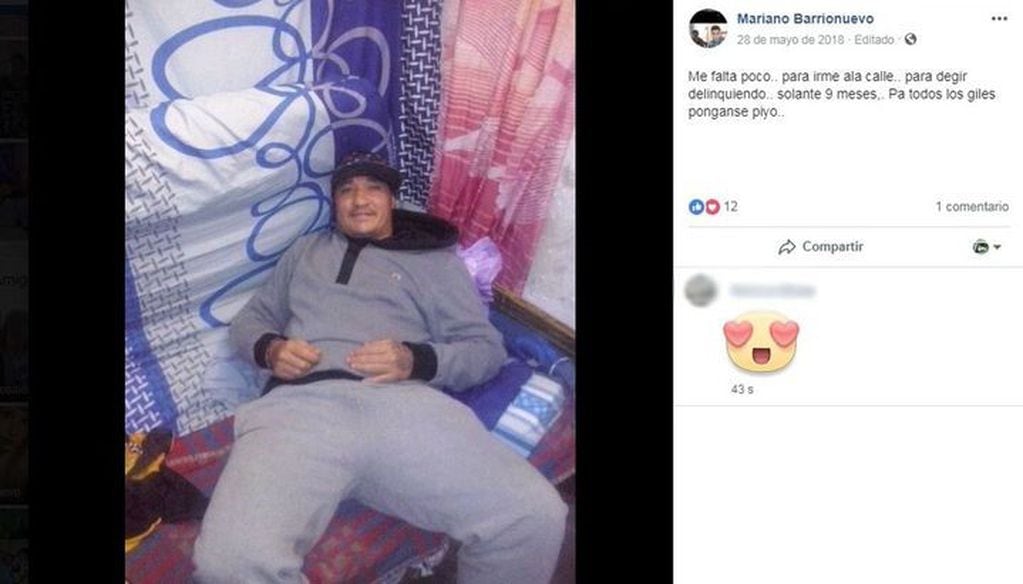 El preso que asesinó a otro en el penal tenia una cuenta de Facebook